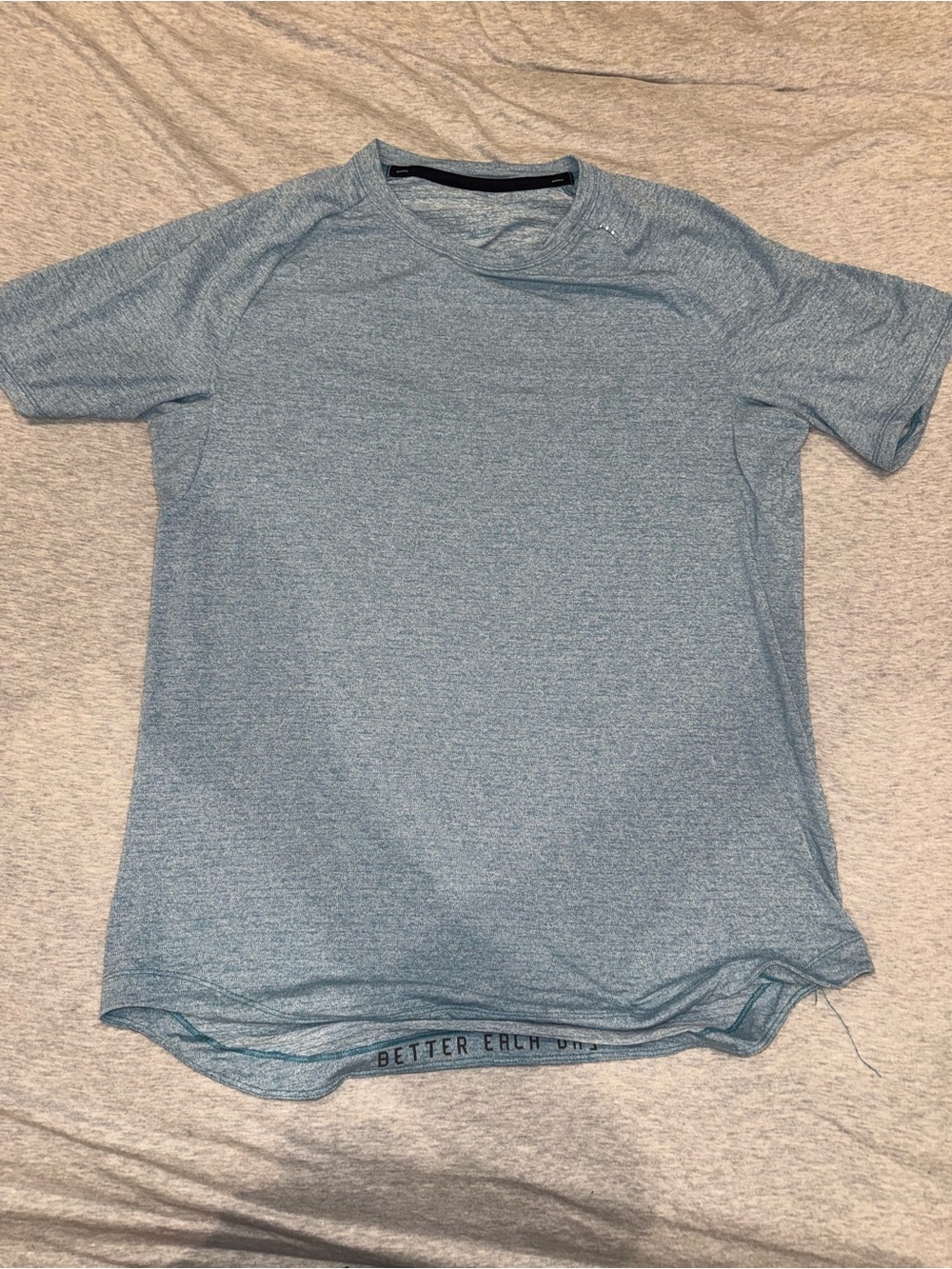 lululemon athletica Men's Heathered Light Blue Short Sleeve Tee